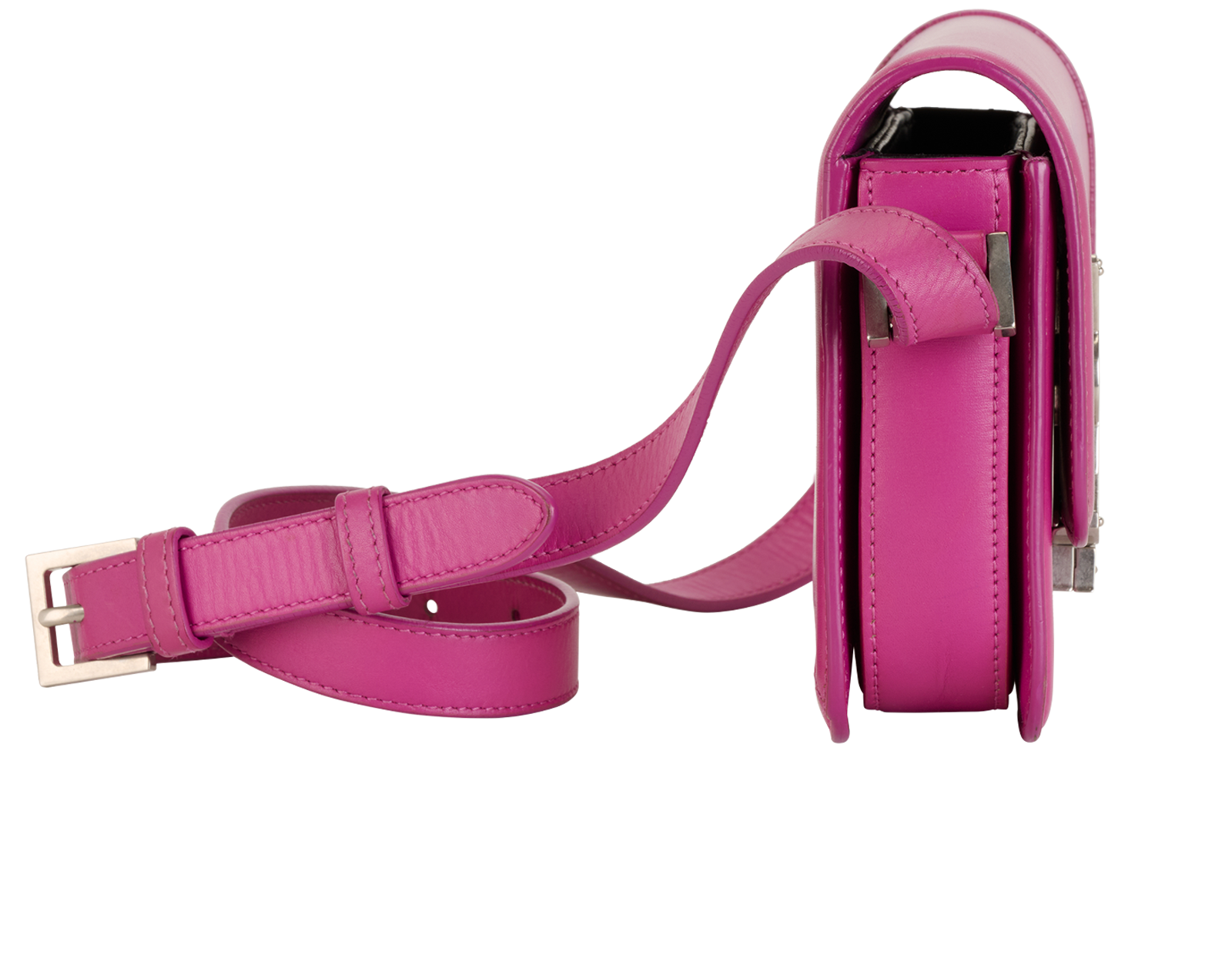 Small Solferino Crossbody, &pound;650, Handbags, Pink, Leather, Side view